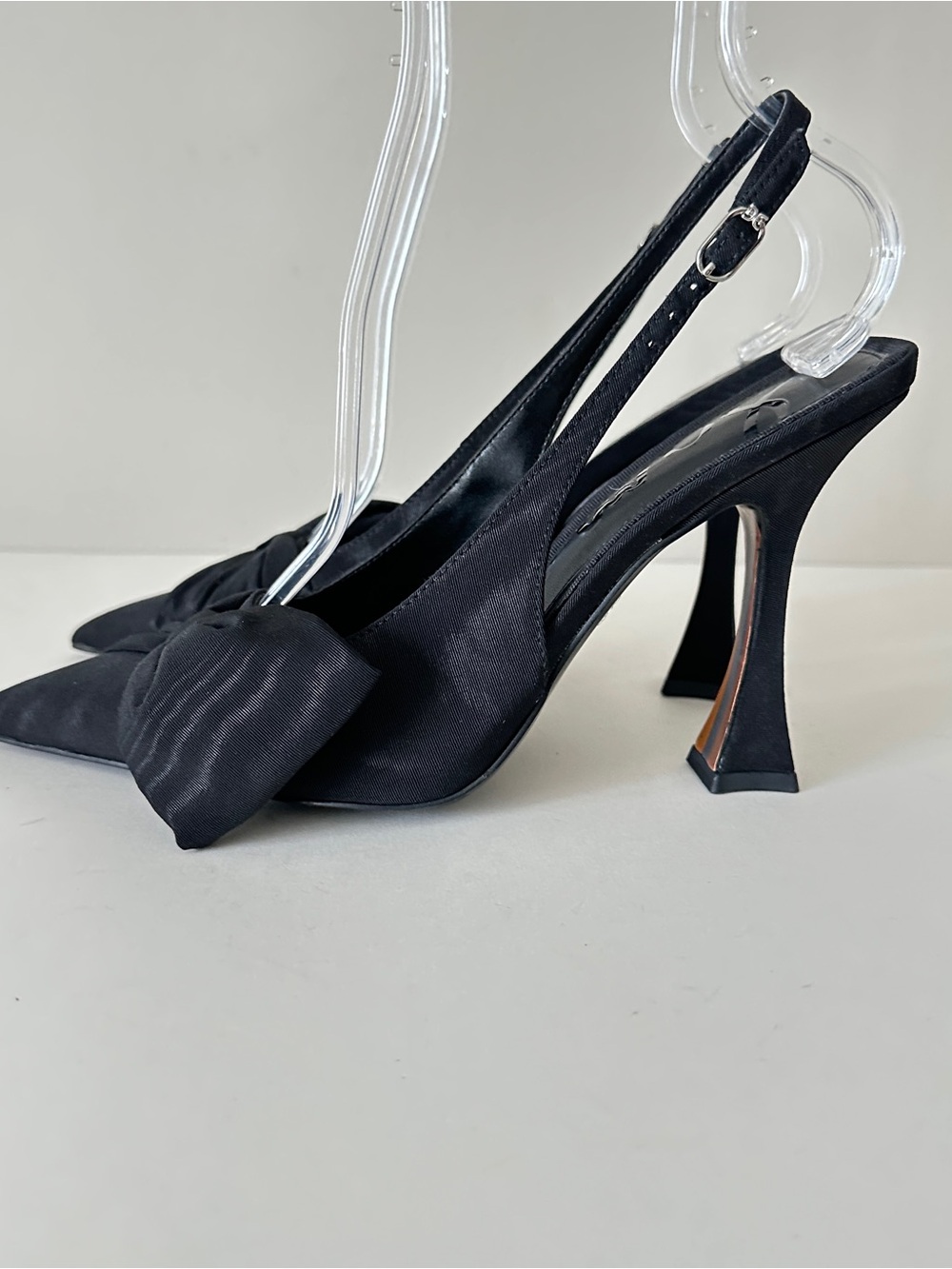 NEW Sam Edelman Onia Black Fabric Bow Pointed-Toe Heels, Sz 7.5
